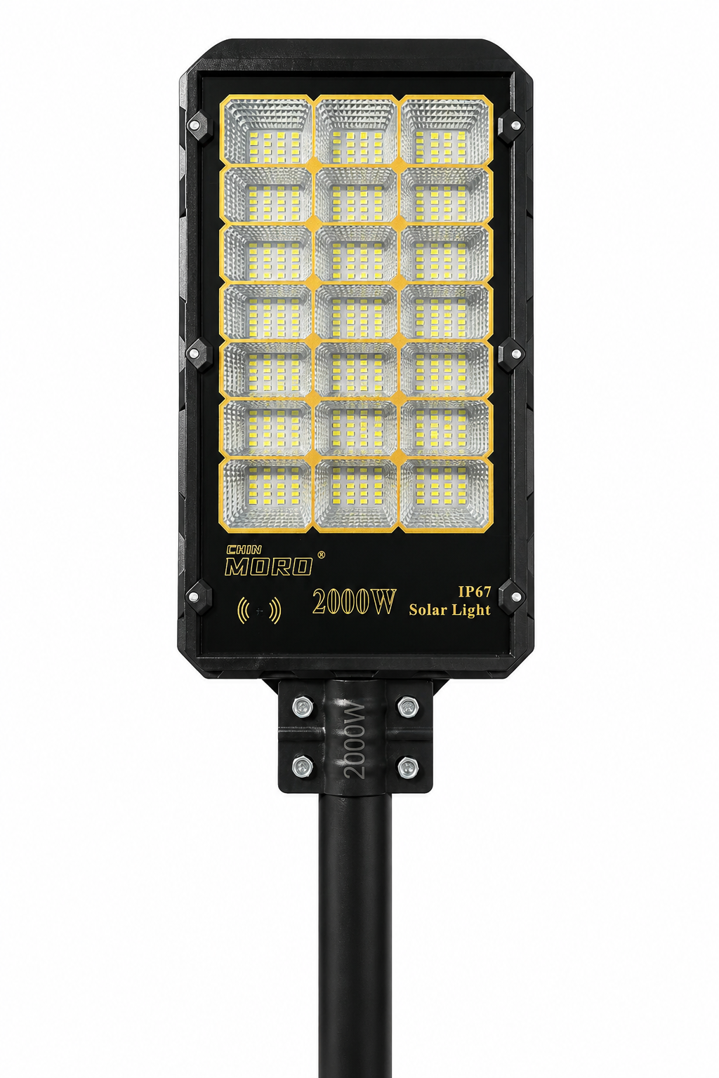 Foco Solar LED 2000W Chin Moro IP67 con Sensor de Movimiento y Control Remoto