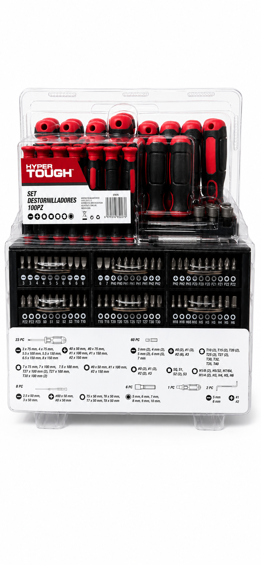Set Desatornilladores 100 Piezas Hyper Tough