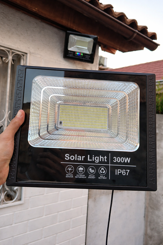 Foco Solar 300w Ip67 Para Exterior e Interior