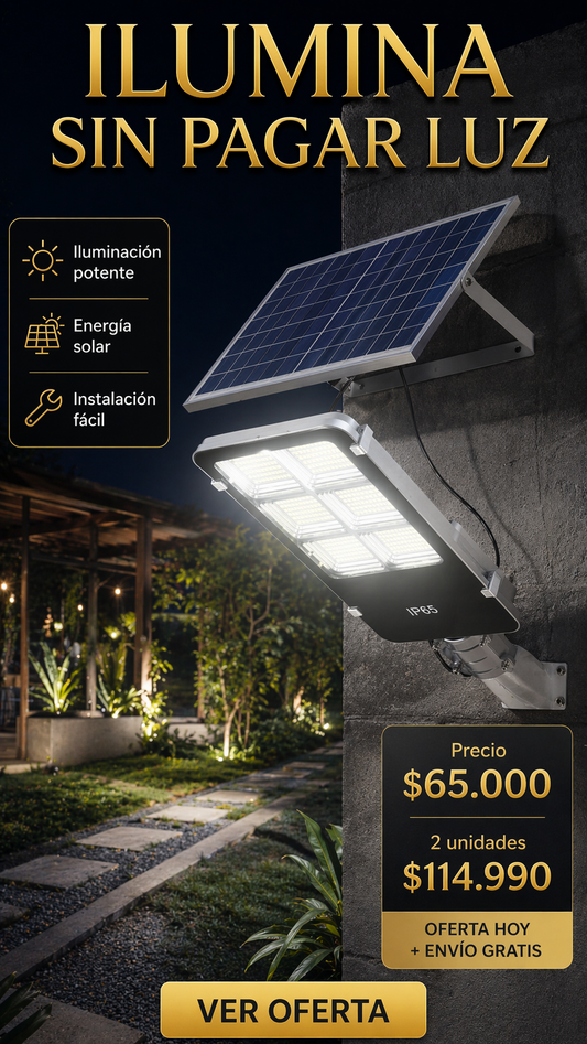 Luminaria Solar LED CaTech™ 600W con Panel Independiente