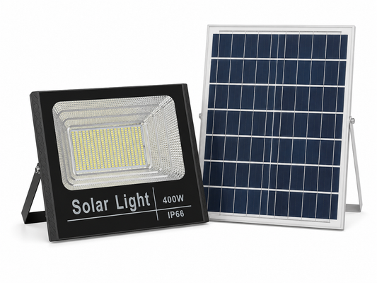 Foco Solar LED 400W IP66 Exterior e Interior con Panel Solar y Control Remoto