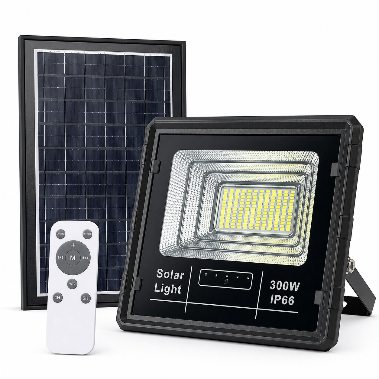 Foco Solar 300W de Alta Potencia para Exterior con Control Remoto