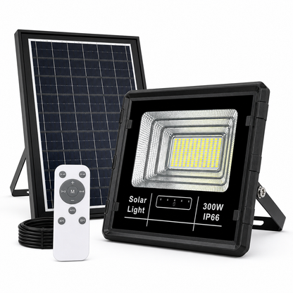 Foco Solar 300W de Alta Potencia para Exterior con Control Remoto