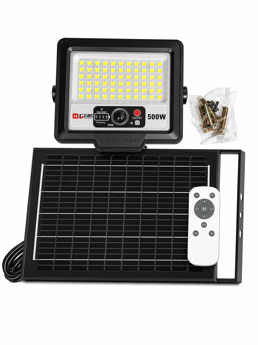 Foco Solar LED 500W Exterior con Sensor de Movimiento IP67