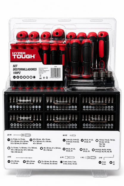 Set Desatornilladores 100 Piezas Hyper Tough