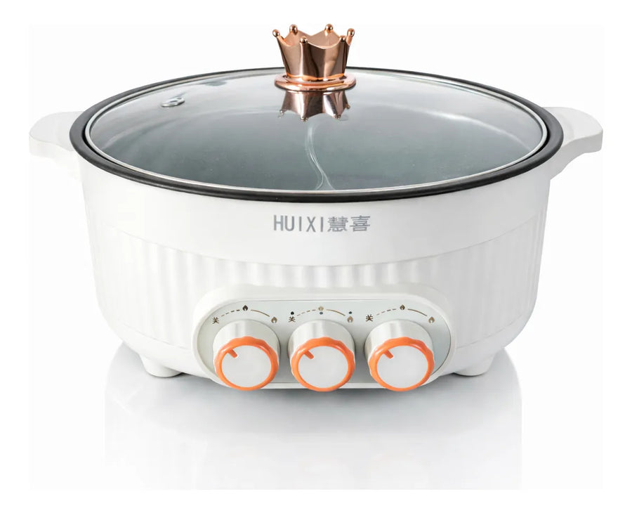 Olla Eléctrica 3 en 1 con 3 Controles de Temperatura – Cocina Múltiples Platillos a la Vez