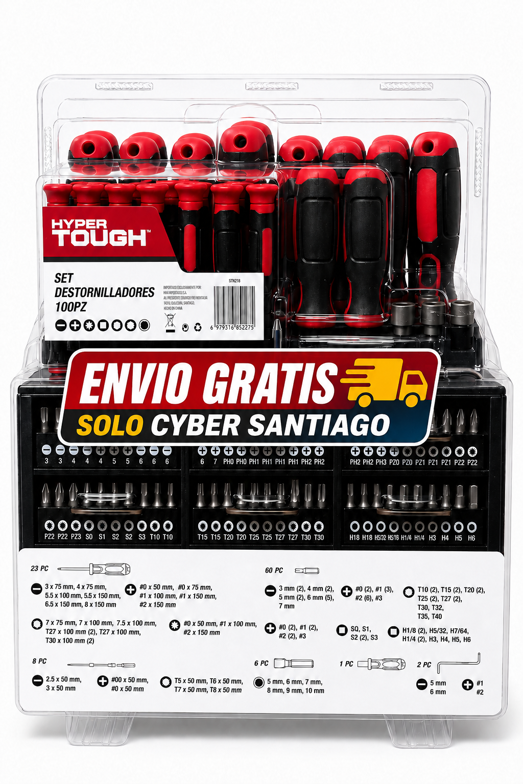 Set Desatornilladores 100 Piezas Hyper Tough