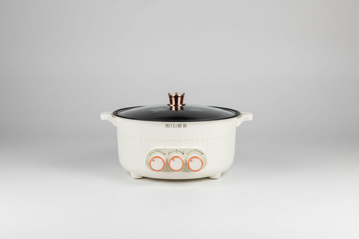 Olla Eléctrica 3 en 1 con 3 Controles de Temperatura – Cocina Múltiples Platillos a la Vez