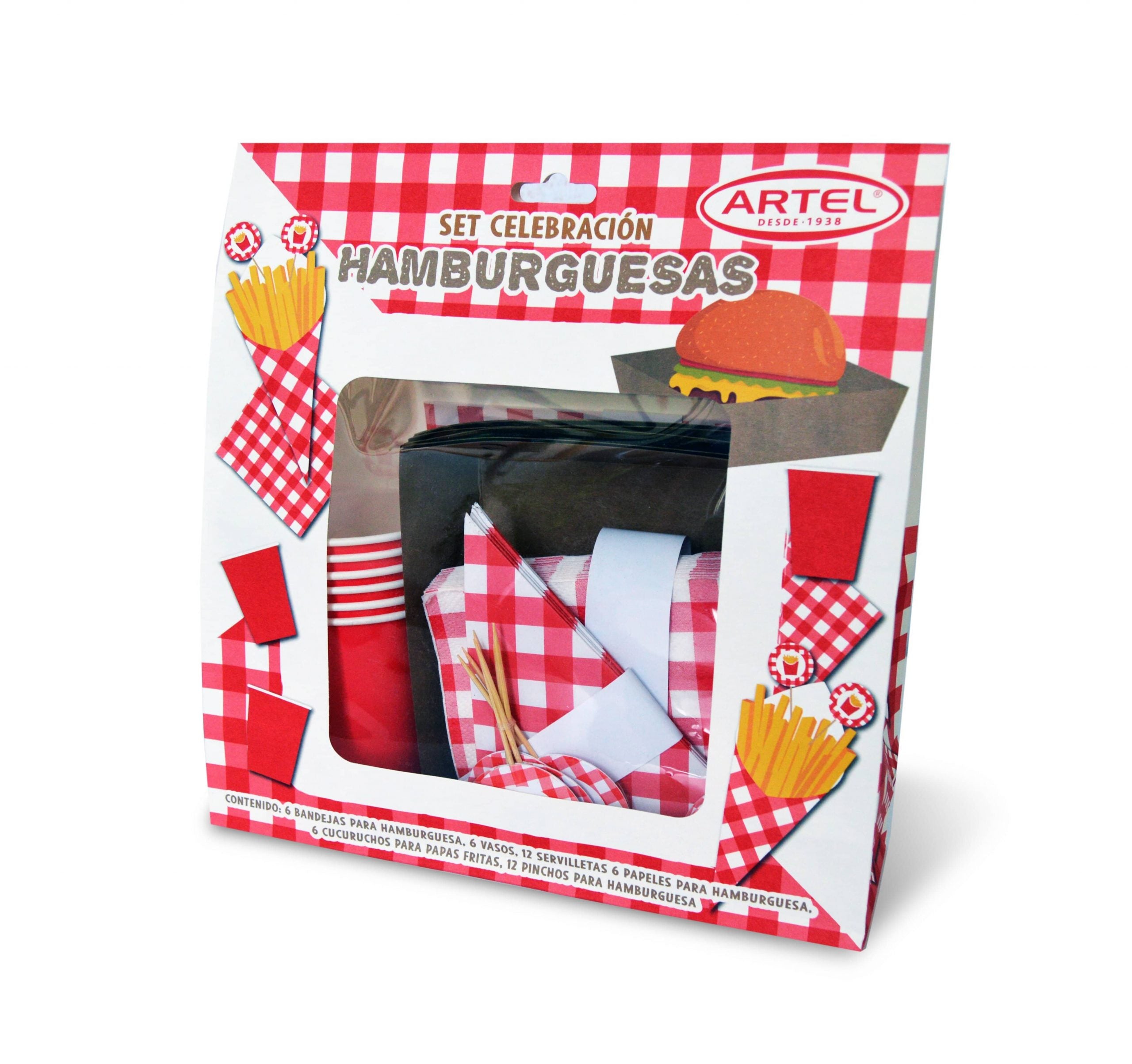 Set de Celebración Artel Dia de Hamburguesa 42pzas